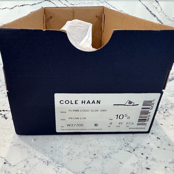 Cole Haan Flynn Logo Slide Sandal Pecan Leather Size 10.5 - Picture 6 of 6